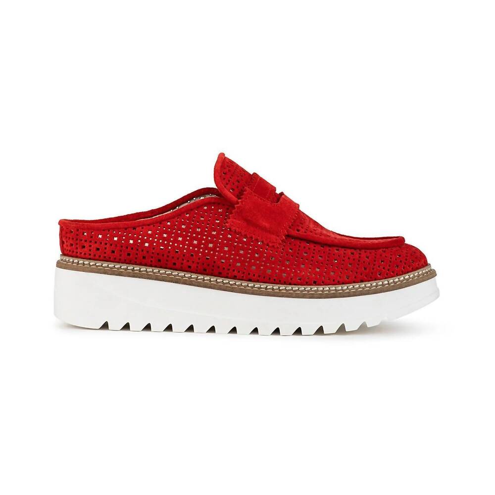 NEW REX SHOES women's alexa mules in red